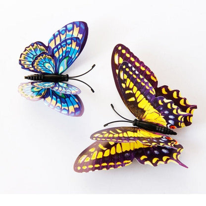 12pcs Glow in Dark Butterfly Magnetic Magnet 3D Double Wing Fridge Stickers - Asia Sell