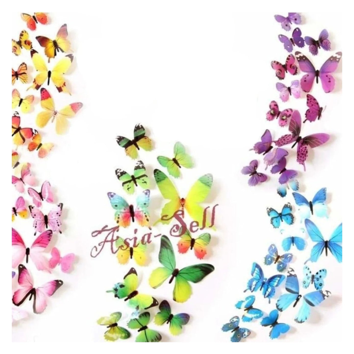 12pcs Quality Butterfly 3D Wall Stickers 11cm Home Decorations Multicolour - Green - - Asia Sell