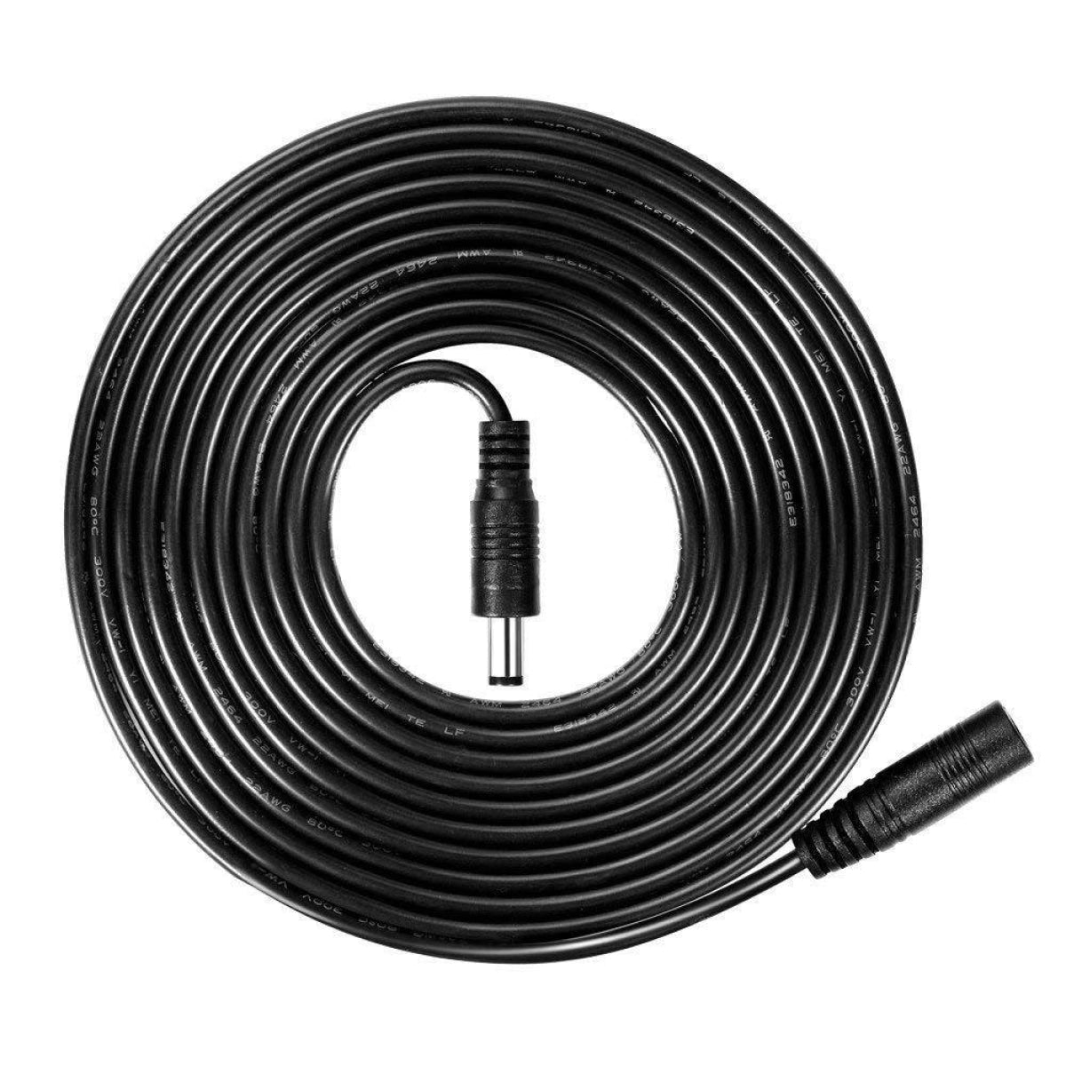 12V 5A 20AWG DC Extension Cable LED CCTV Camera 5.5mm x 2.1mm Male Female Power Cord - 0.5m Black - Asia Sell