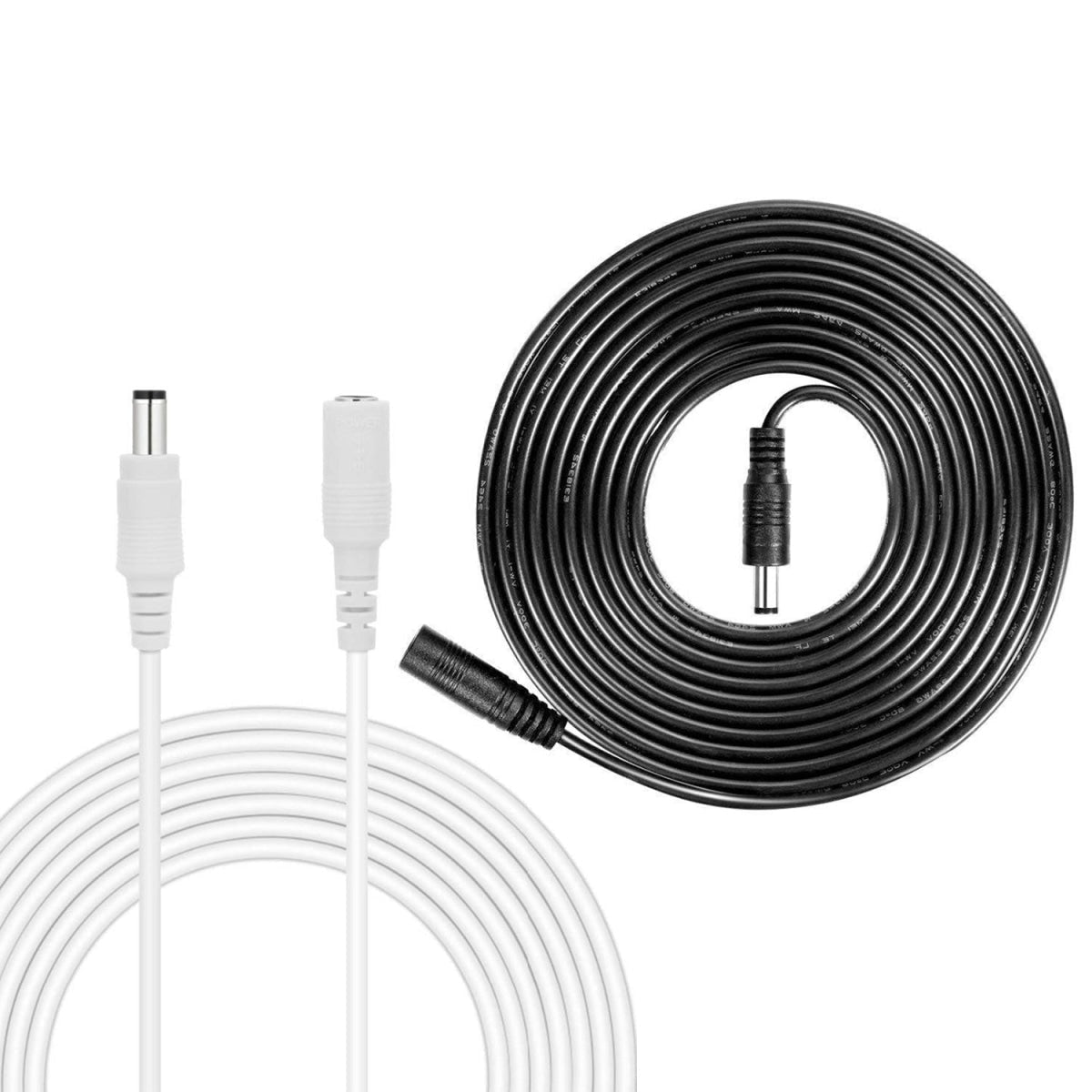 12V 5A 20AWG DC Extension Cable LED CCTV Camera 5.5mm x 2.1mm Male Female Power Cord - 0.5m Black - Asia Sell