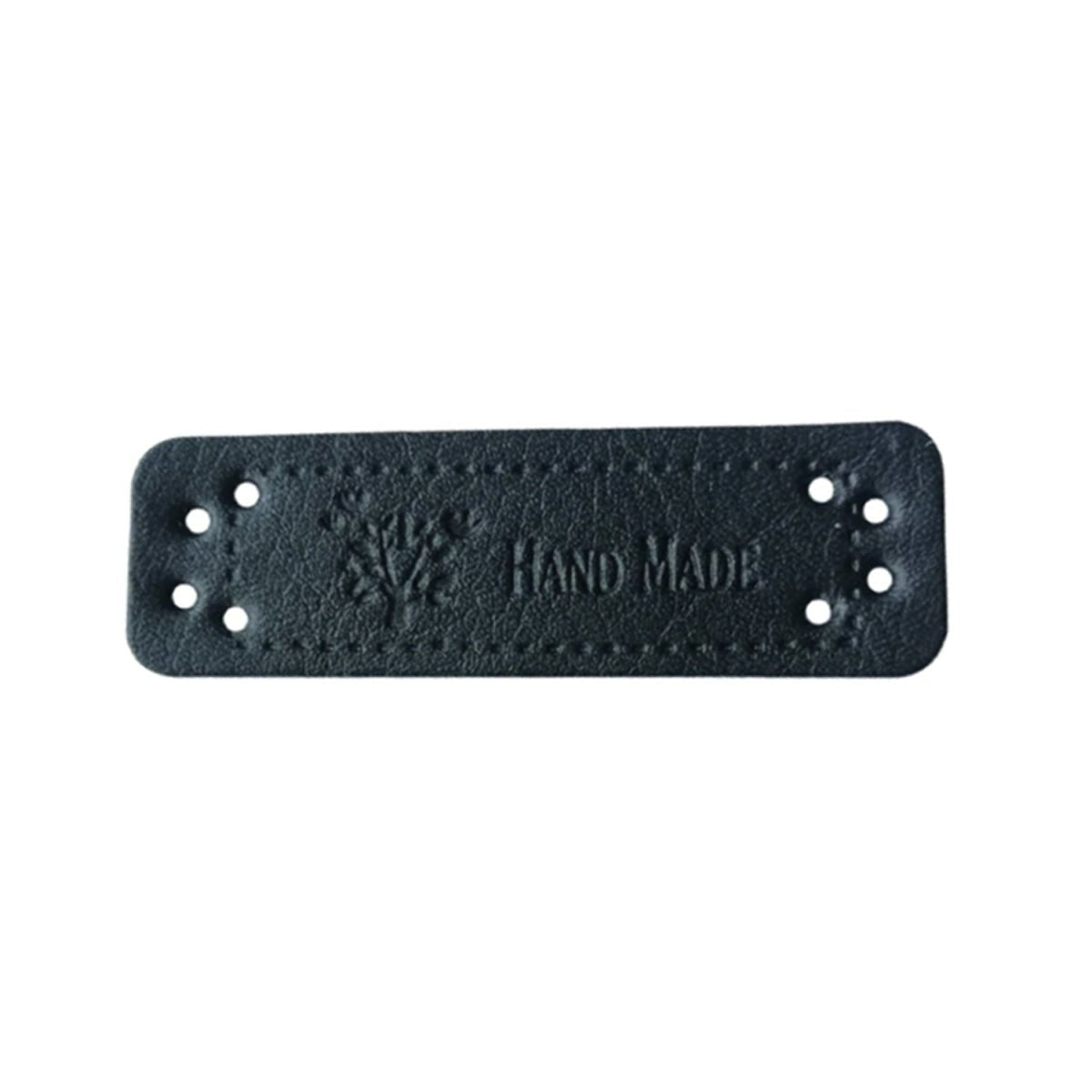12x Sewing Tags Clothing Labels Faux Leather "Handmade" Clothes Bags DIY Hand Made - Black 2 - Asia Sell