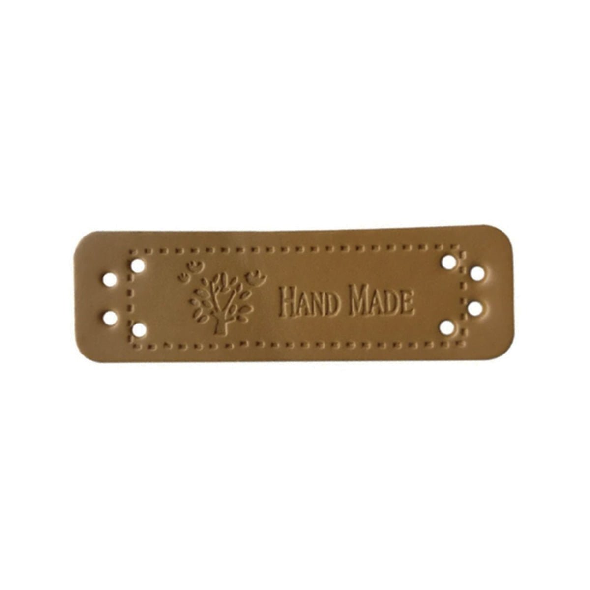 12x Sewing Tags Clothing Labels Faux Leather "Handmade" Clothes Bags DIY Hand Made - Brown 2 - Asia Sell