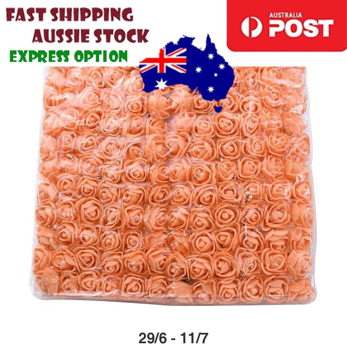 144pcs 2cm Artificial Flowers Decorative Flower Wreath Wedding Home - Apricot - Asia Sell