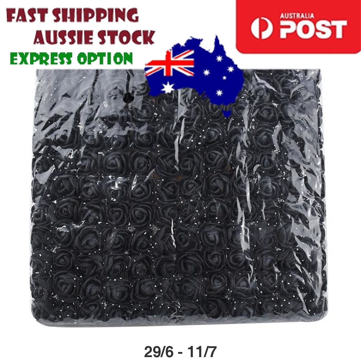 144pcs 2cm Artificial Flowers Decorative Flower Wreath Wedding Home - Black - Asia Sell