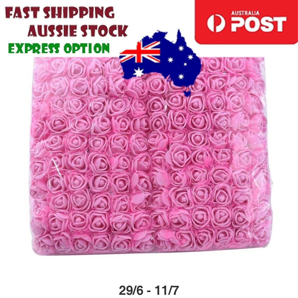 144pcs 2cm Artificial Flowers Decorative Flower Wreath Wedding Home - Dark Pink - Asia Sell