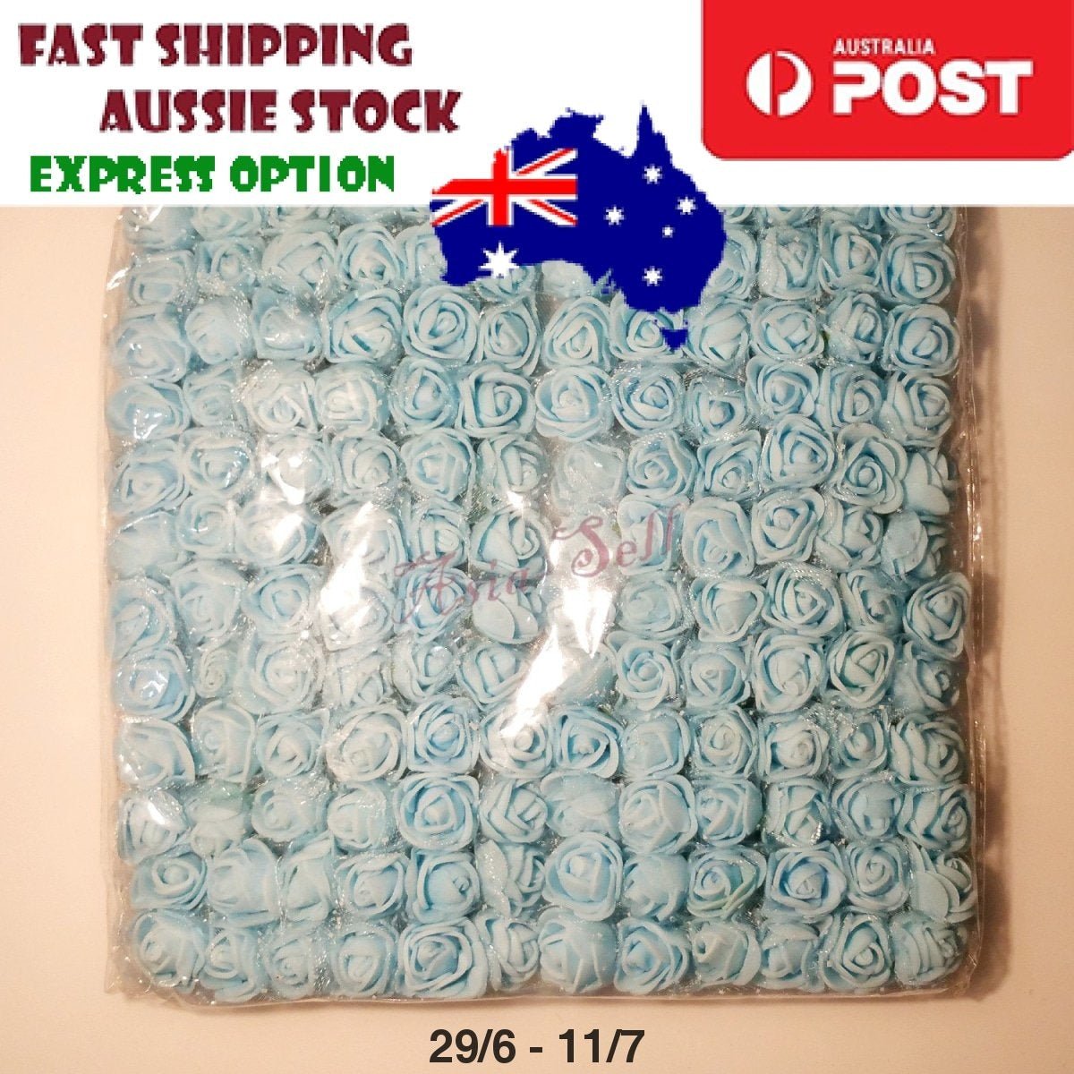 144pcs 2cm Artificial Flowers Decorative Flower Wreath Wedding Home - Light Blue 1 - Asia Sell
