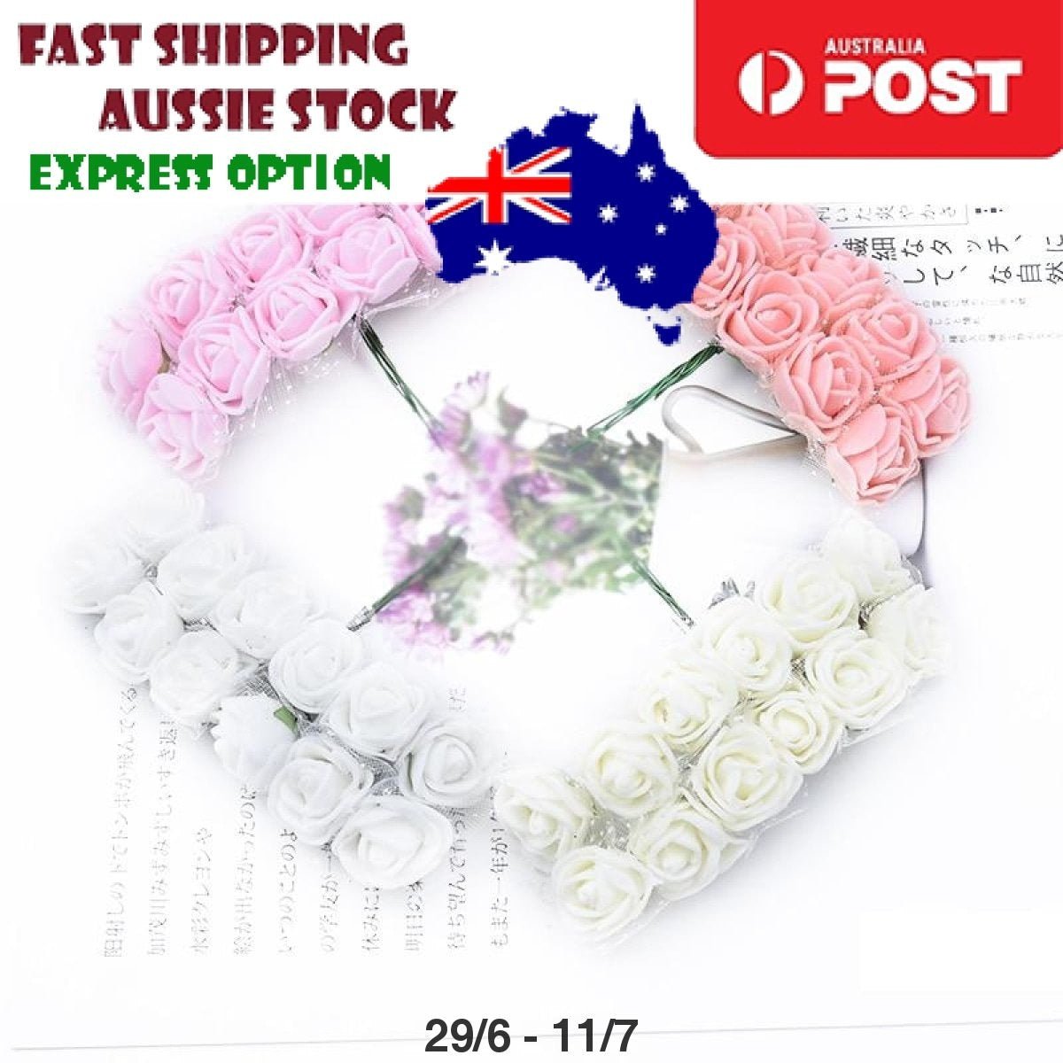 144pcs 2cm Artificial Flowers Decorative Flower Wreath Wedding Home - Light Pink - Asia Sell