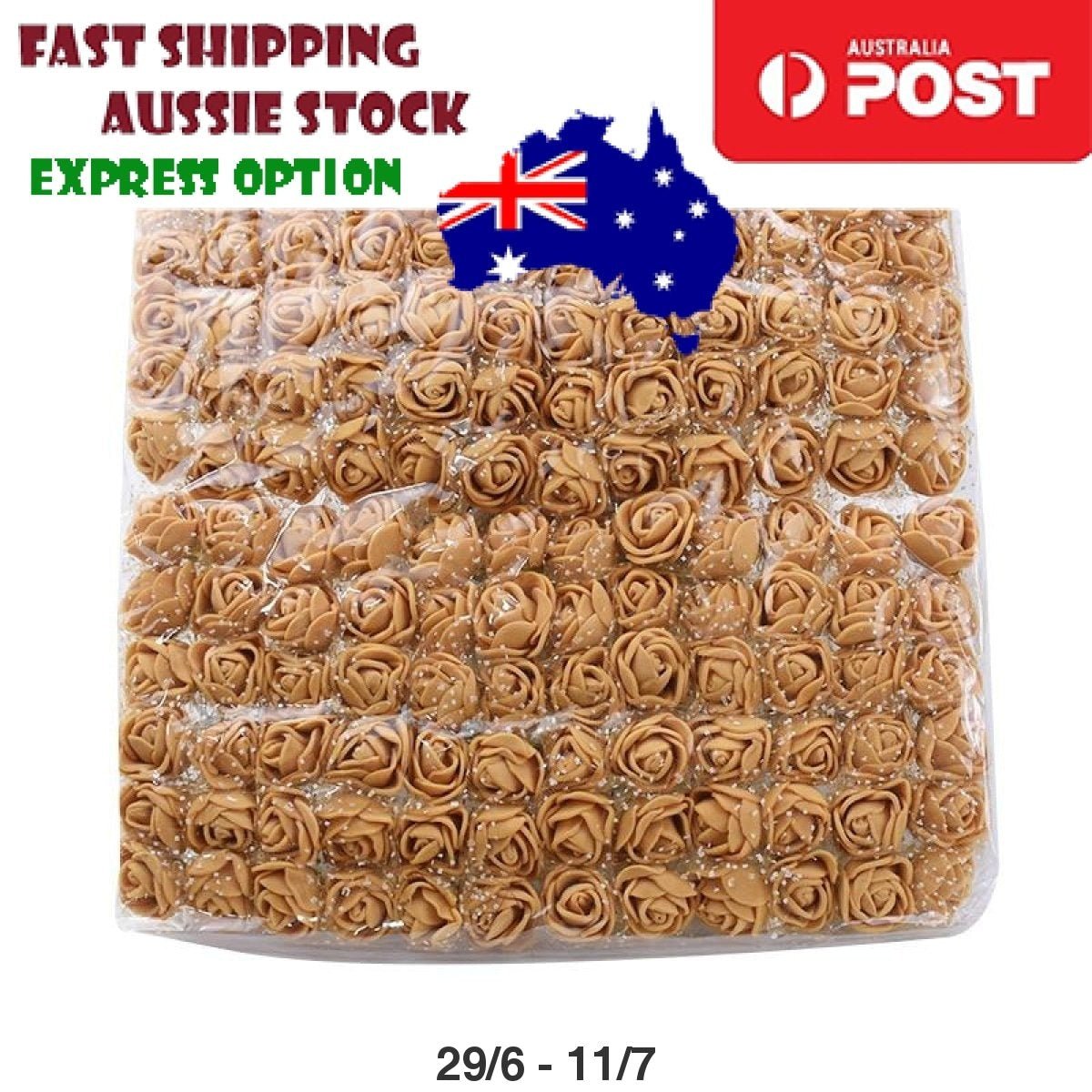 144pcs 2cm Artificial Flowers Decorative Flower Wreath Wedding Home - Tan/Light Brown - Asia Sell