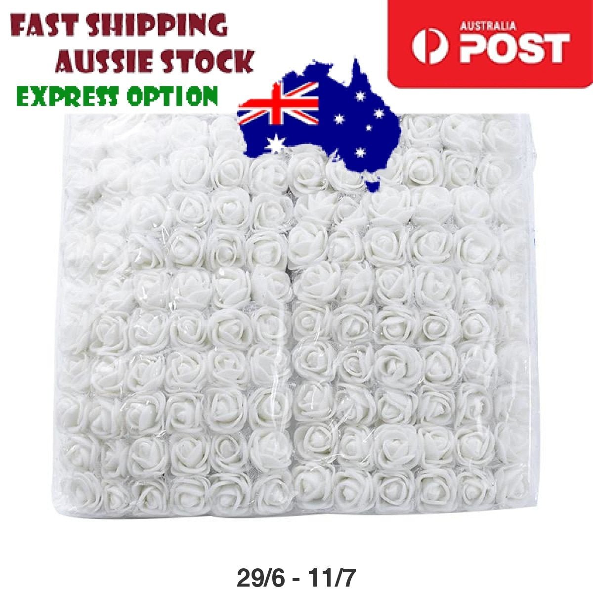144pcs 2cm Artificial Flowers Decorative Flower Wreath Wedding Home - White - Asia Sell