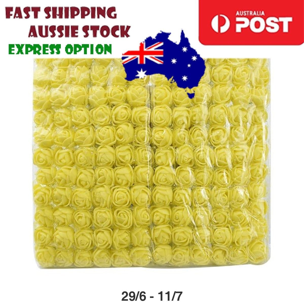 144pcs 2cm Artificial Flowers Decorative Flower Wreath Wedding Home - Yellow - Asia Sell