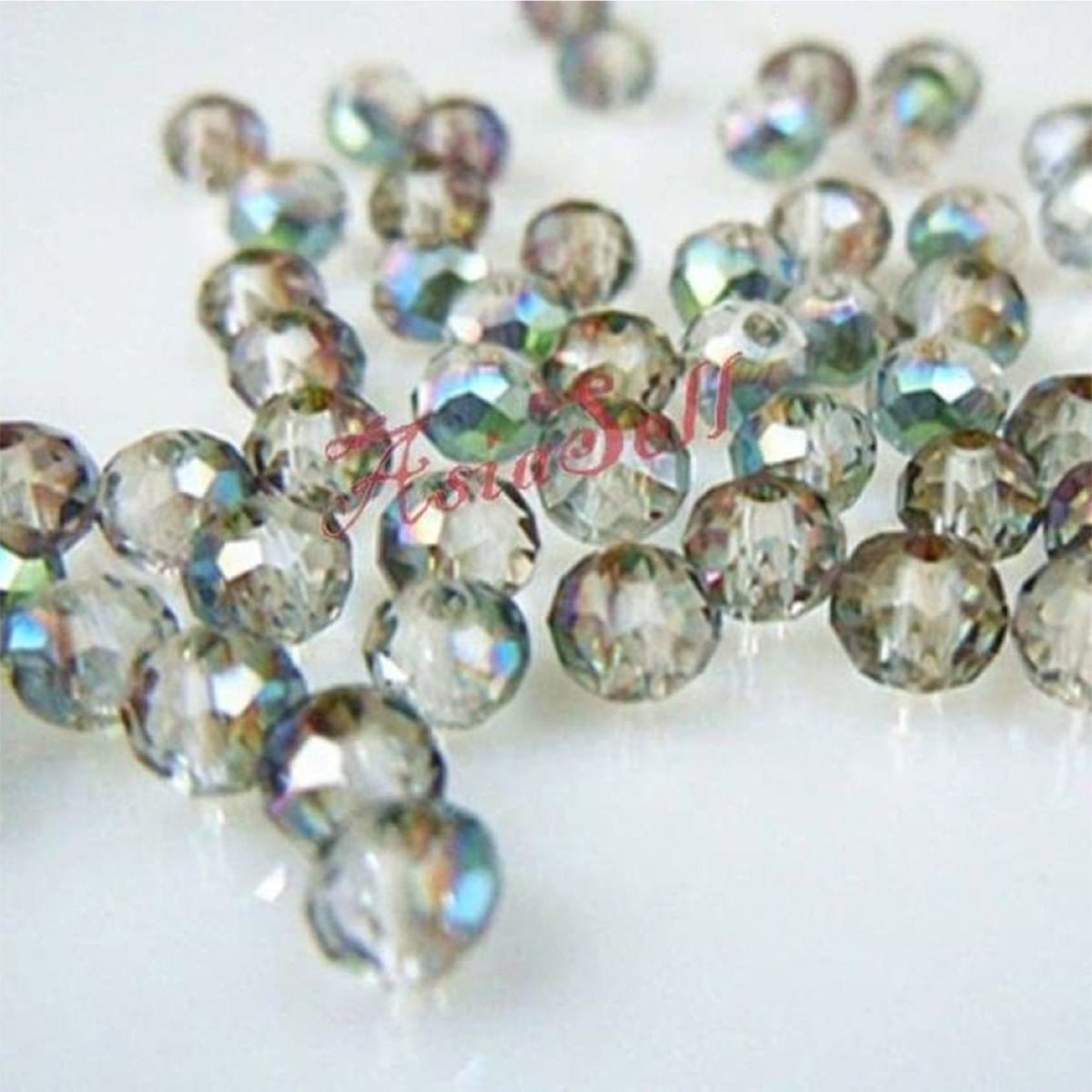 145pcs 3x4mm Faceted Crystal Glass Beads Spacers Round Beads Jewellery Making - A - Asia Sell