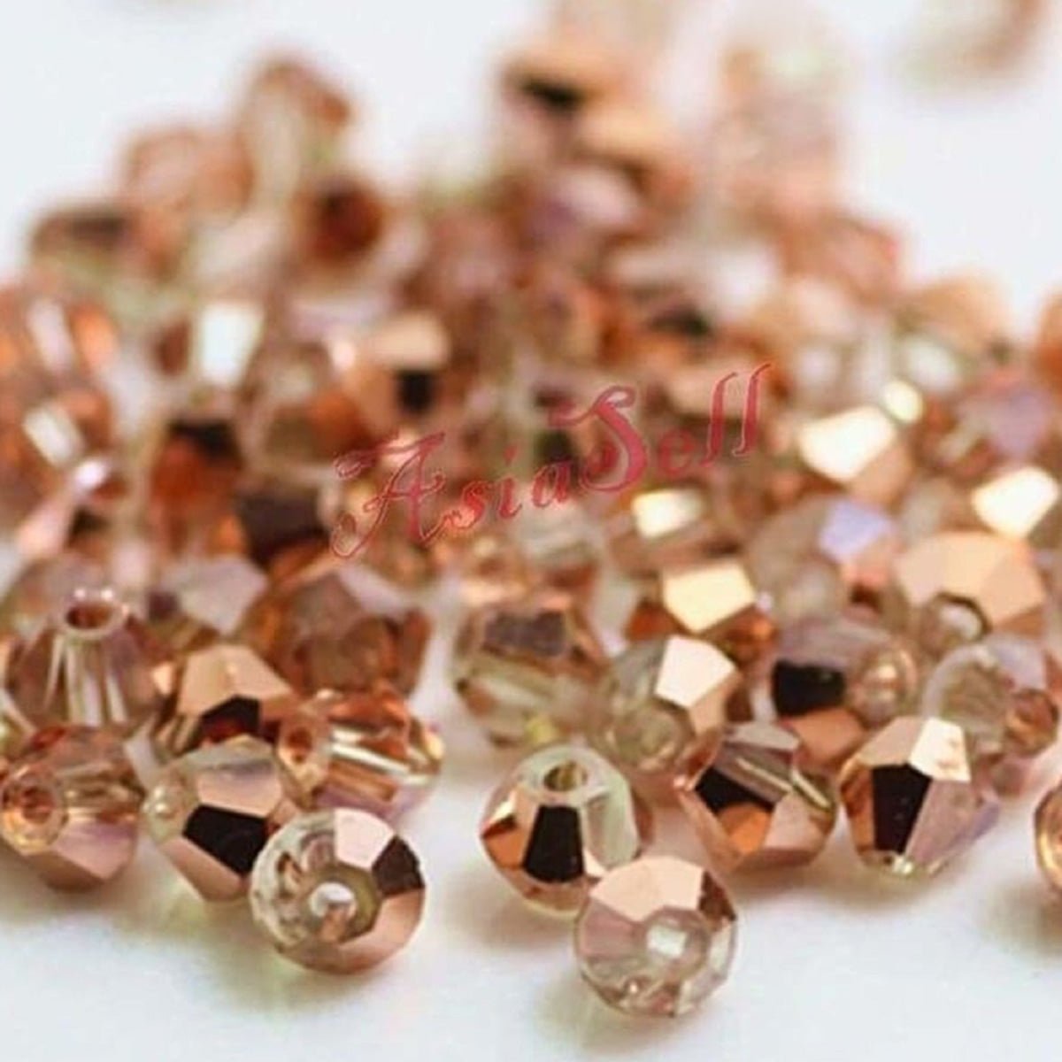 145pcs 3x4mm Faceted Crystal Glass Beads Spacers Round Beads Jewellery Making - B - Asia Sell