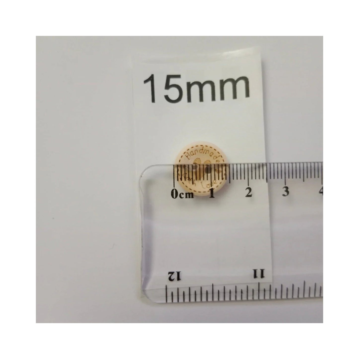 15-25MM DIY Round Wood Buttons sewing 2 Holes Handmade with Love Heart Round Wooden Buttons - 25mm 10PCS - Asia Sell