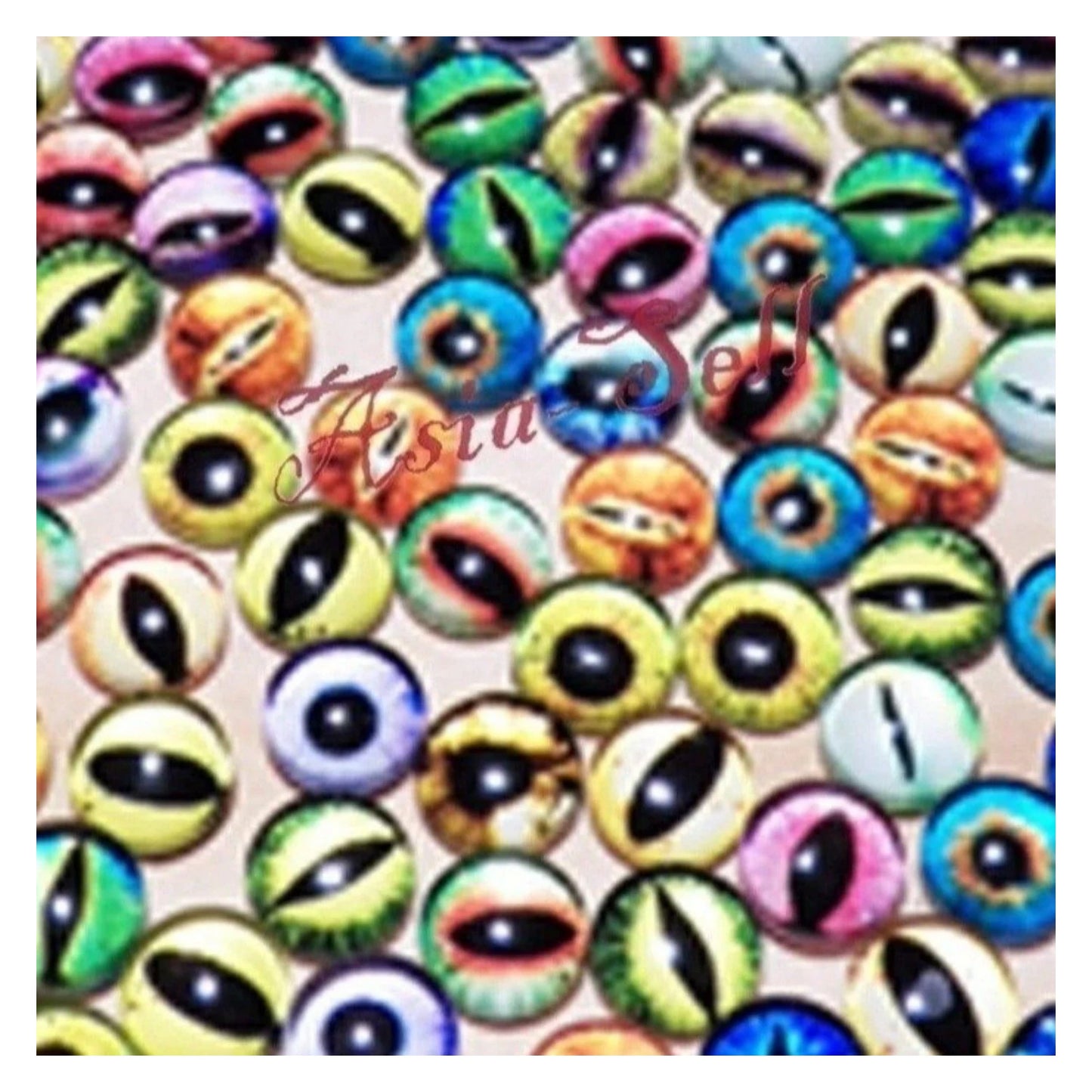150pcs Round 6mm Glass Doll Eyes Dragon Lizard Frog Eyeballs - - Asia Sell