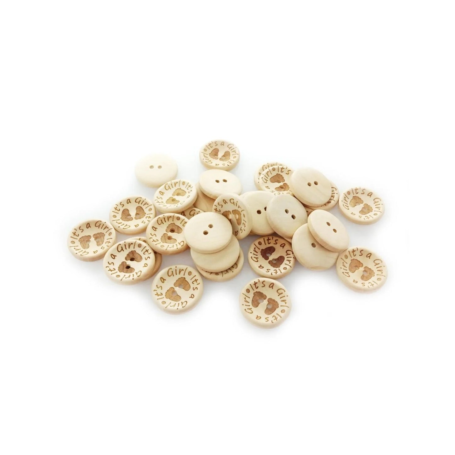 15/20/25mm It's a Girl/Boy Wooden Button Natural Wood Sewing Baby Clothing Buttons - It's a Boy 25mm 30pcs - Asia Sell