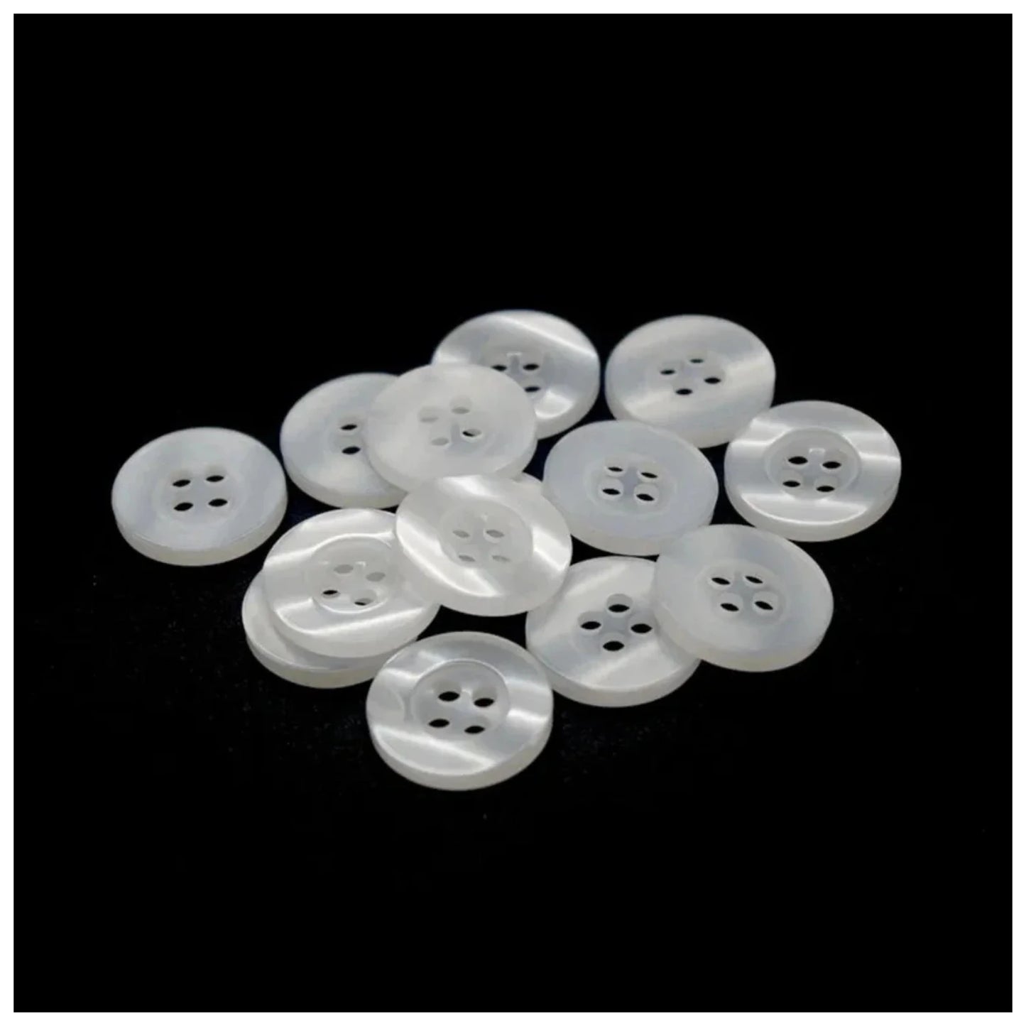 15mm Resin Sewing Button Scrapbooking Round Pearl Colour Flatback 4-Holes for clothing - Black Backdrop | Asia Sell