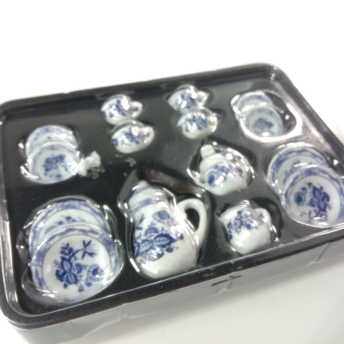 15pcs Flower Patten Porcelain Coffee Tea Cups Ceramic Tableware Scale 1/12 Miniature Figurine - - Asia Sell