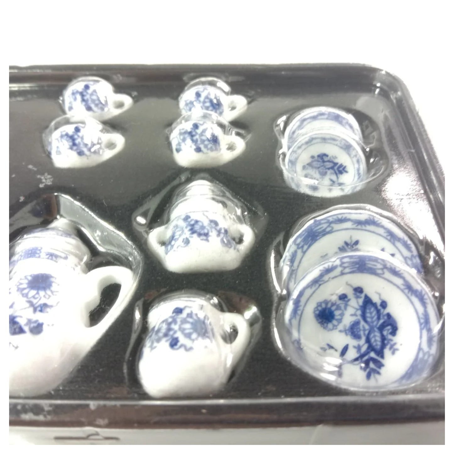 15pcs Flower Patten Porcelain Coffee Tea Cups Ceramic Tableware Scale 1/12 Miniature Figurine - - Asia Sell