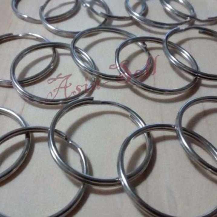 15pcs Keyrings Nickel Plated Double Split 24mm External 22mm Internal Key Rings - - Asia Sell