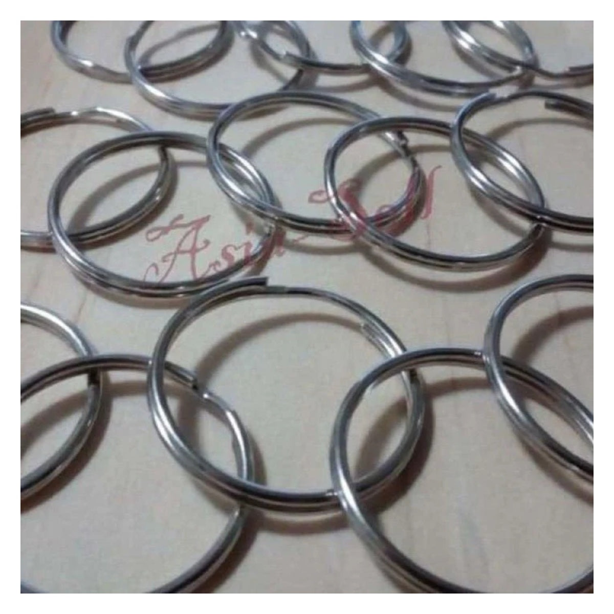 15pcs Keyrings Nickel Plated Double Split 24mm External 22mm Internal Key Rings - - Asia Sell