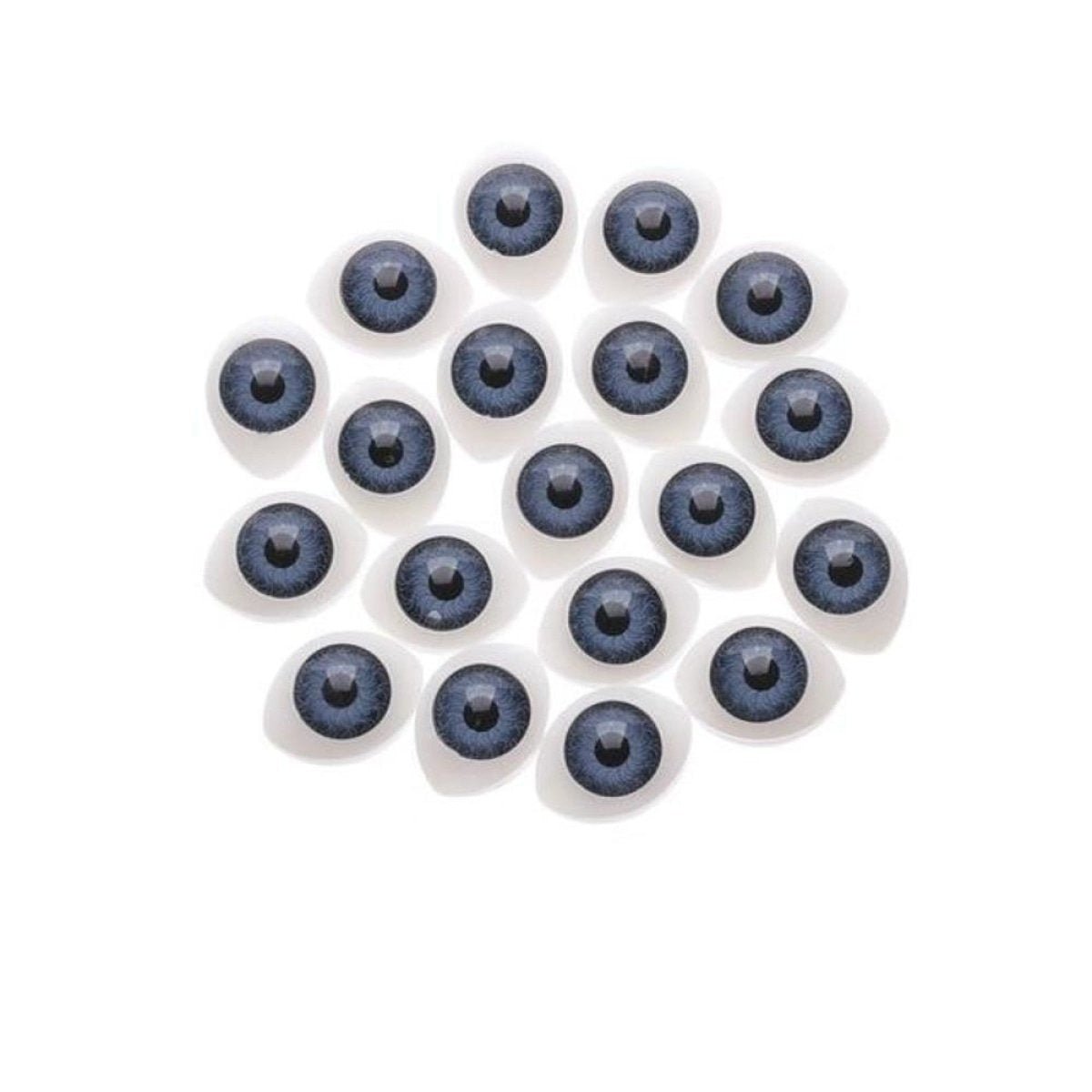 16/20pcs Oval Shaped Doll Eyes Plastic for DIY Toy Doll Animal Puppet Dinosaur Half Round - Grey - 10x13mm - Asia Sell
