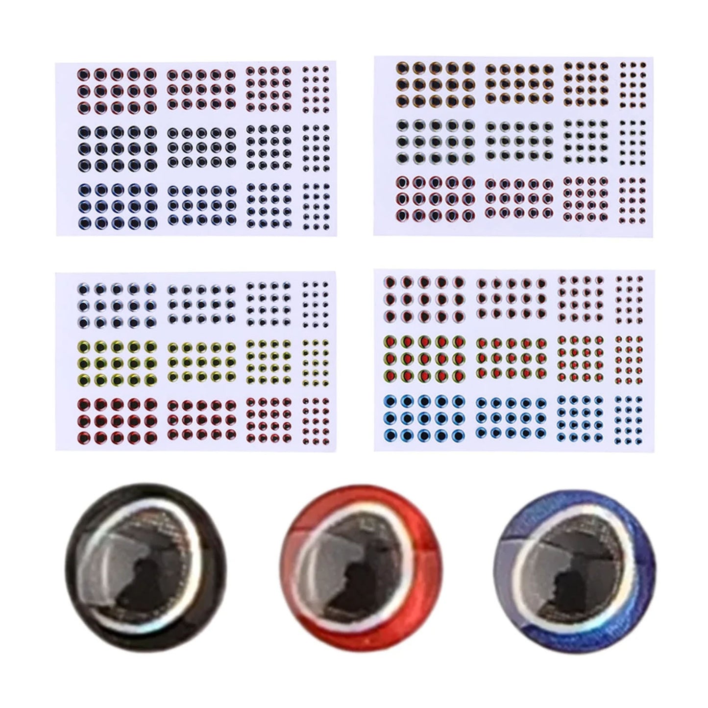 183pcs Fishing Lure Eyes Holographic 3D 3-6mm Artificial Fish Eyes Stickers Tackle Fishing Lure Eyes Scrapbooking Cards - Main Image Asia Sell