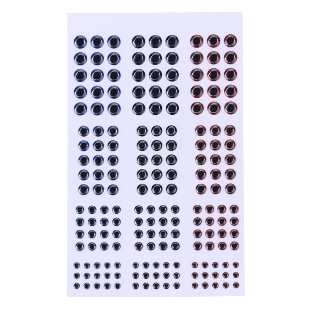183pcs Fishing Lure Eyes Holographic 3D 3-6mm Artificial Fish Eyes Stickers Tackle Fishing Scrapbooking Cards - Set 3