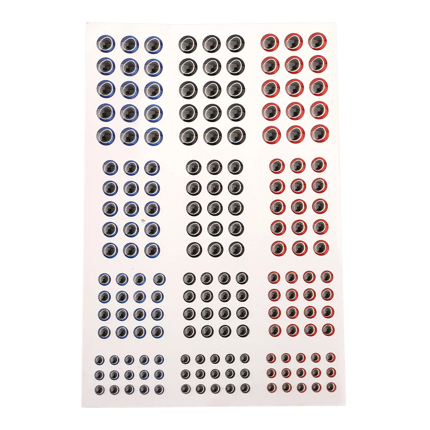 183pcs Fishing Lure Eyes Holographic 3D 3-6mm Artificial Fish Eyes Stickers Tackle Fishing Scrapbooking Cards - Set 5