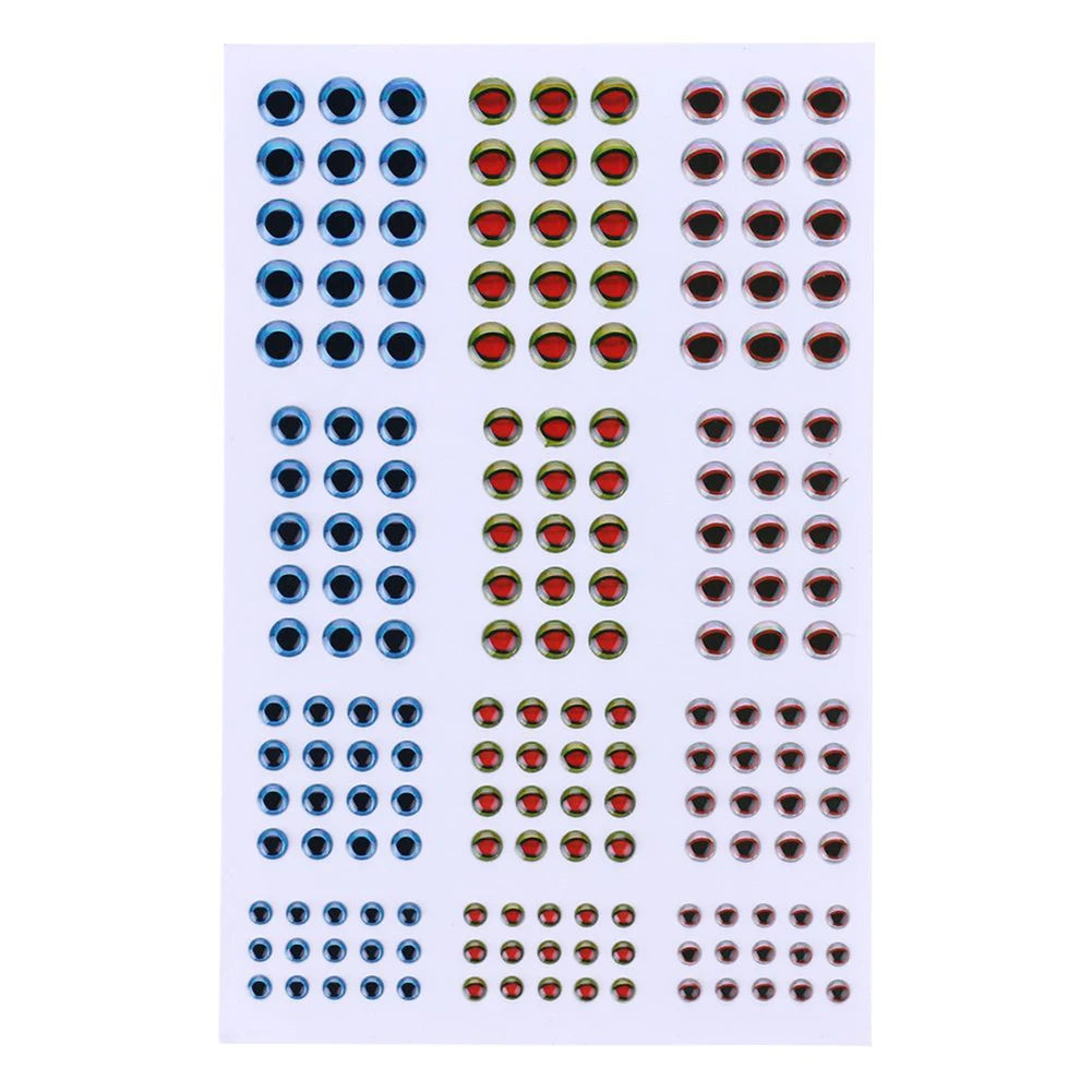 183pcs Fishing Lure Eyes Holographic 3D 3-6mm Artificial Fish Eyes Stickers Tackle Fishing Scrapbooking Cards - Set 7