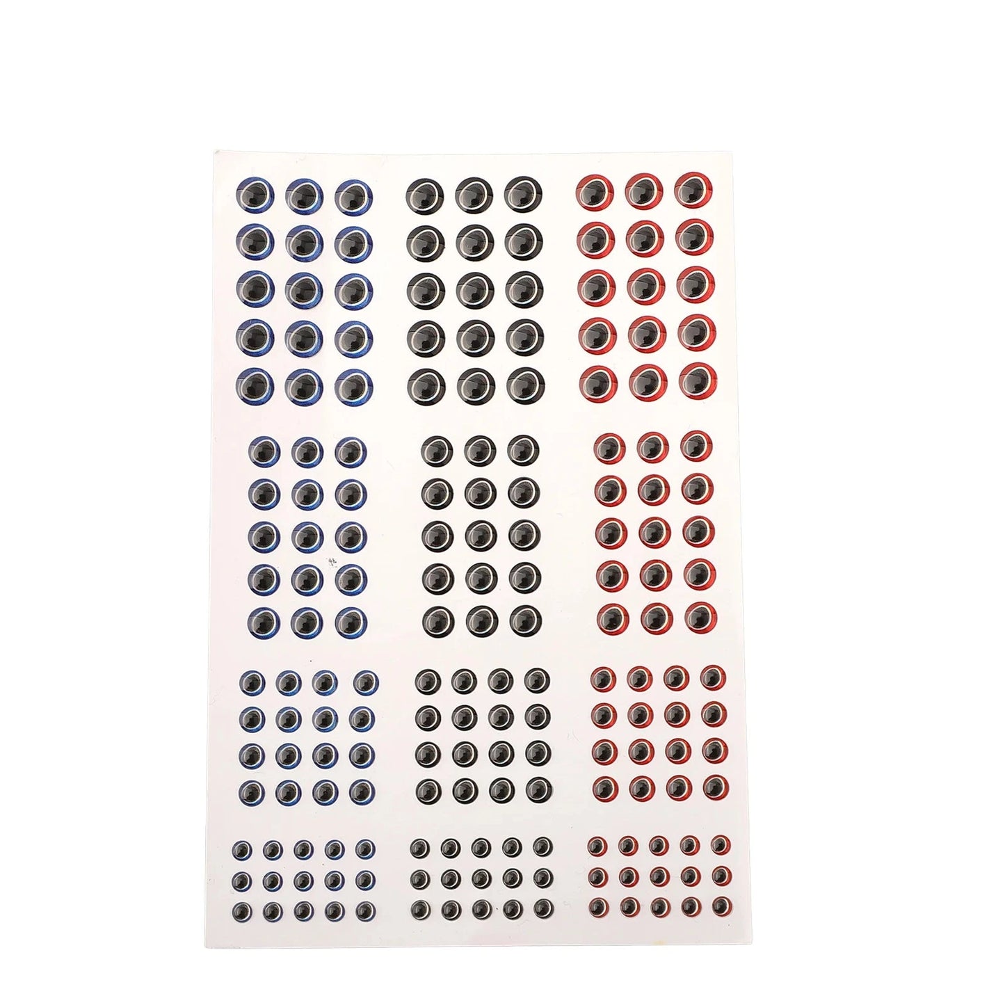 183pcs Fishing Lure Eyes Holographic 3D 3-6mm Artificial Fish Eyes Stickers Tackle Fishing Scrapbooking Cards - Set 8
