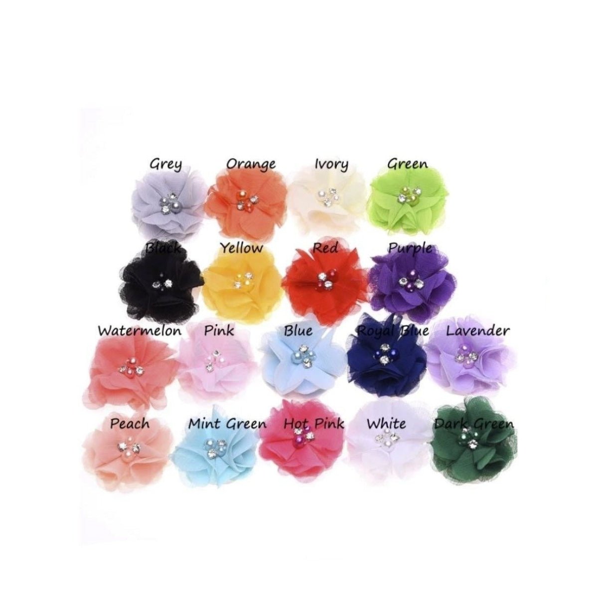 18pcs Artificial Fabric Flowers Hair Accessories Pearl Rhinestone DIY Flower Bouquet Flower Decorations - - Asia Sell