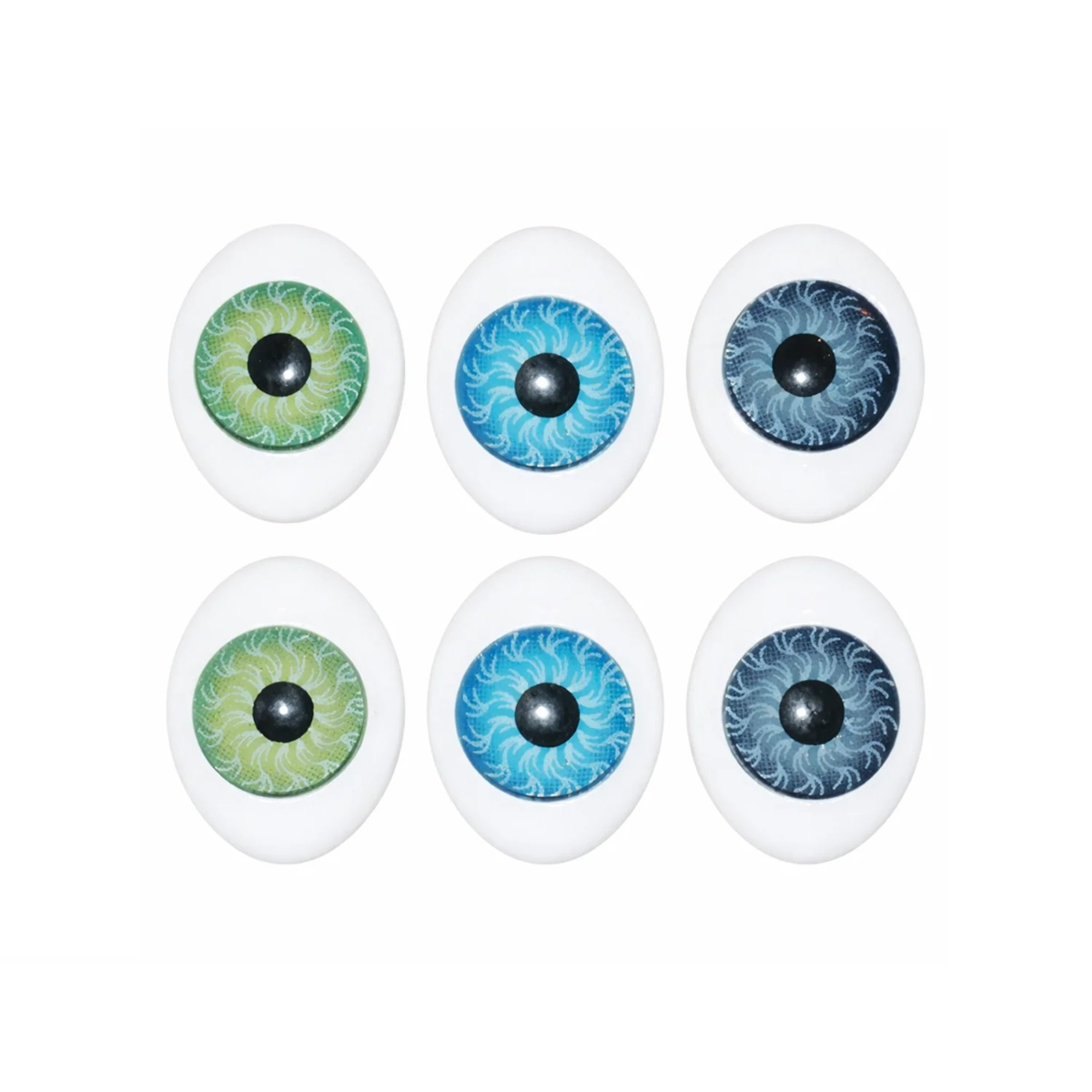 18pcs Oval Plastic Eyes 14x10mm 7mm Iris Reborn Dolls Green Blue Grey Doll Half