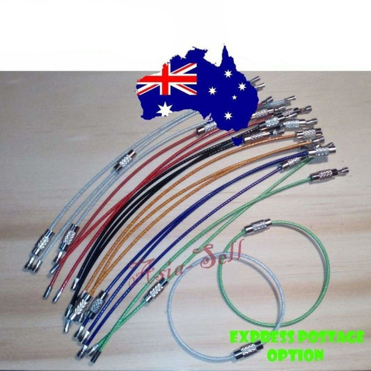 18x Stainless Steel Carabiners Wallet Chain Cables Keychain Key Ring Multicolour Keyring - Asia Sell