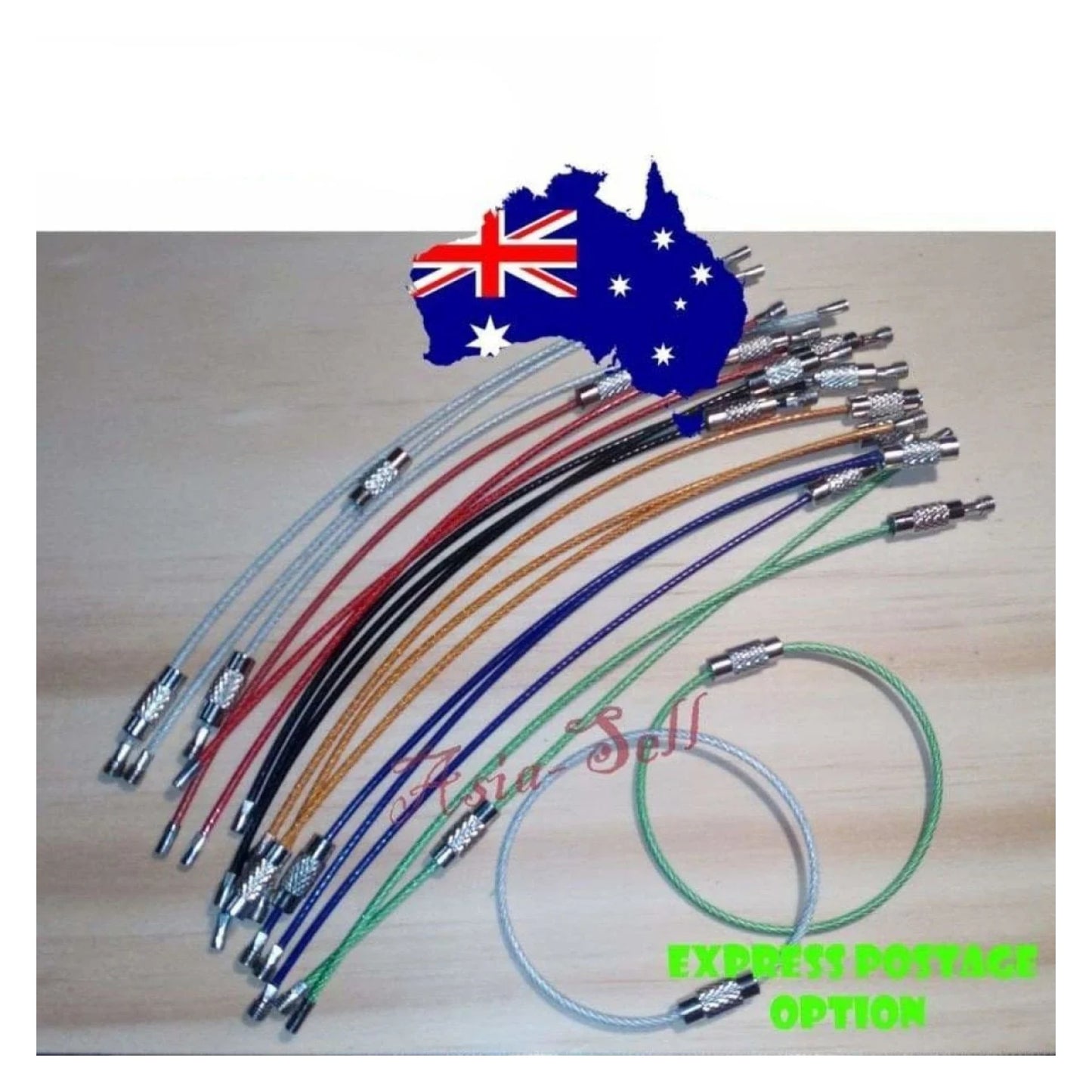 18x Stainless Steel Carabiners Wallet Chain Cables Keychain Key Ring Multicolour Keyring - - Asia Sell