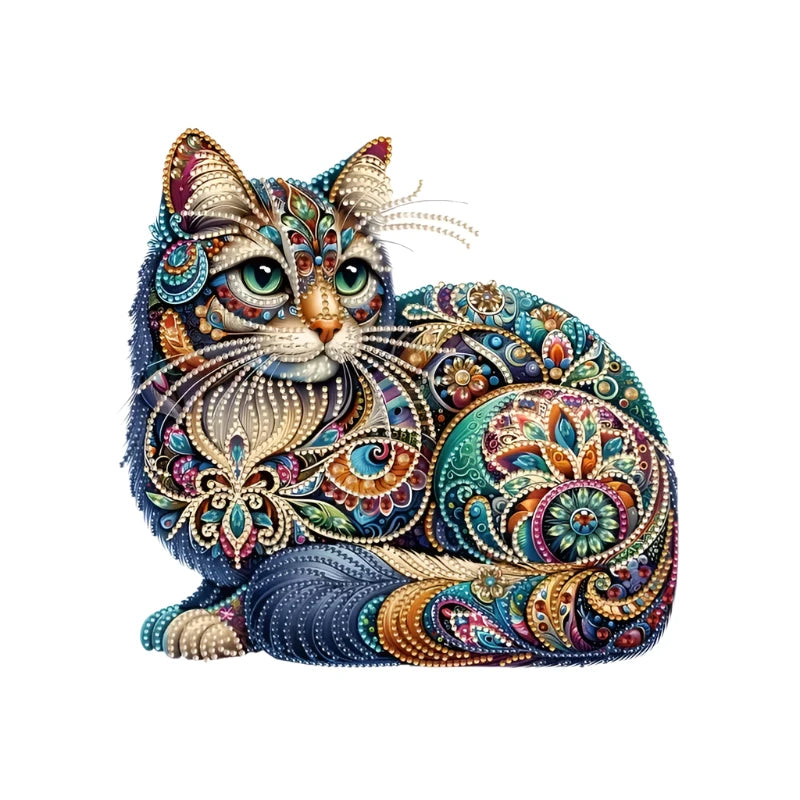 Cat Pattern Diamond Painting Kit, DIY 5D Special Shape Crystal Diamond Partial Diamond Painting Mosaic Making Craft Frameless | Bare Image | Asia Sell