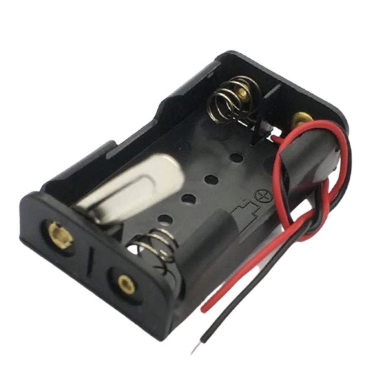 1pcs 2xAA Battery Holder With Metal Rotating Plate 2x1.5V 3V AA - - Asia Sell