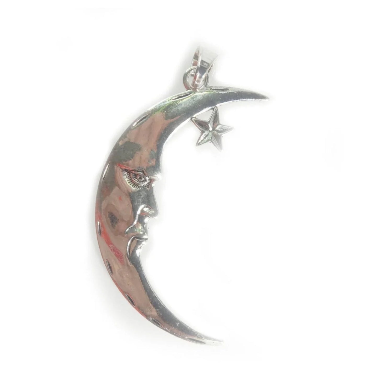 1pcs 89x50mm Large Crescent Moon Charm With Star Silver Colour Star Moon Charm Crescent Pendant Loop - - Asia Sell
