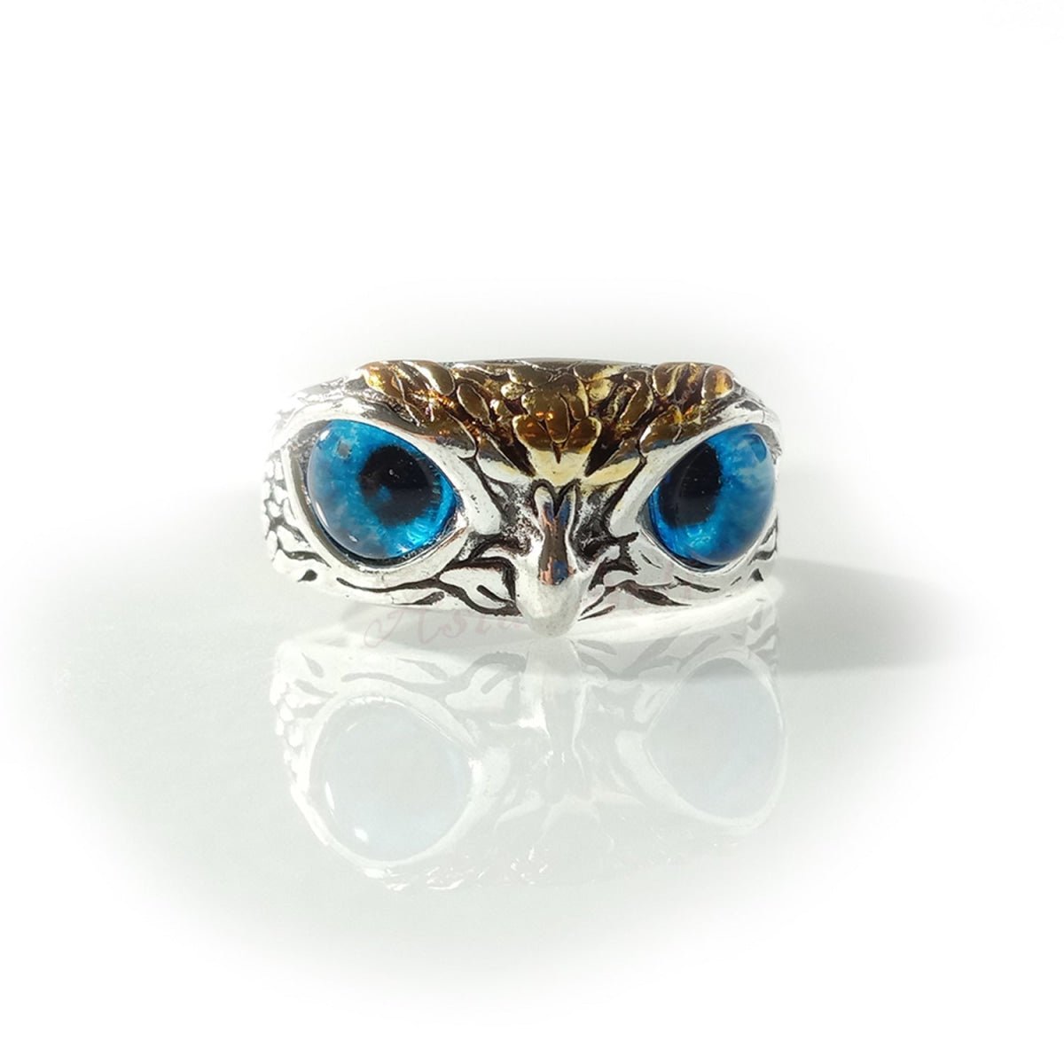 1pcs Adjustable Size Owl Ring with Rhinestone Eyes Silver Colour Alloy Fashion Jewellery - - Asia Sell