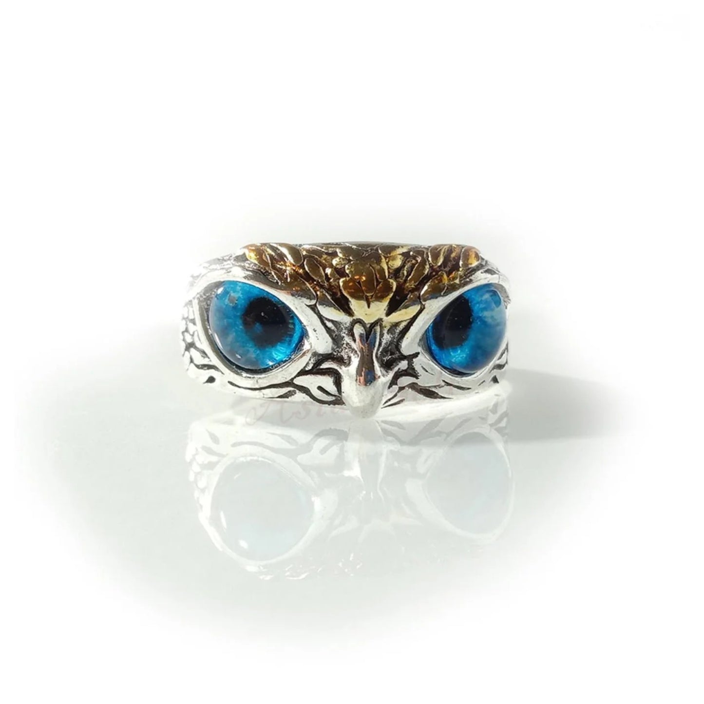 1pcs Adjustable Size Owl Ring with Rhinestone Eyes Silver Colour Alloy Fashion Jewellery - - Asia Sell