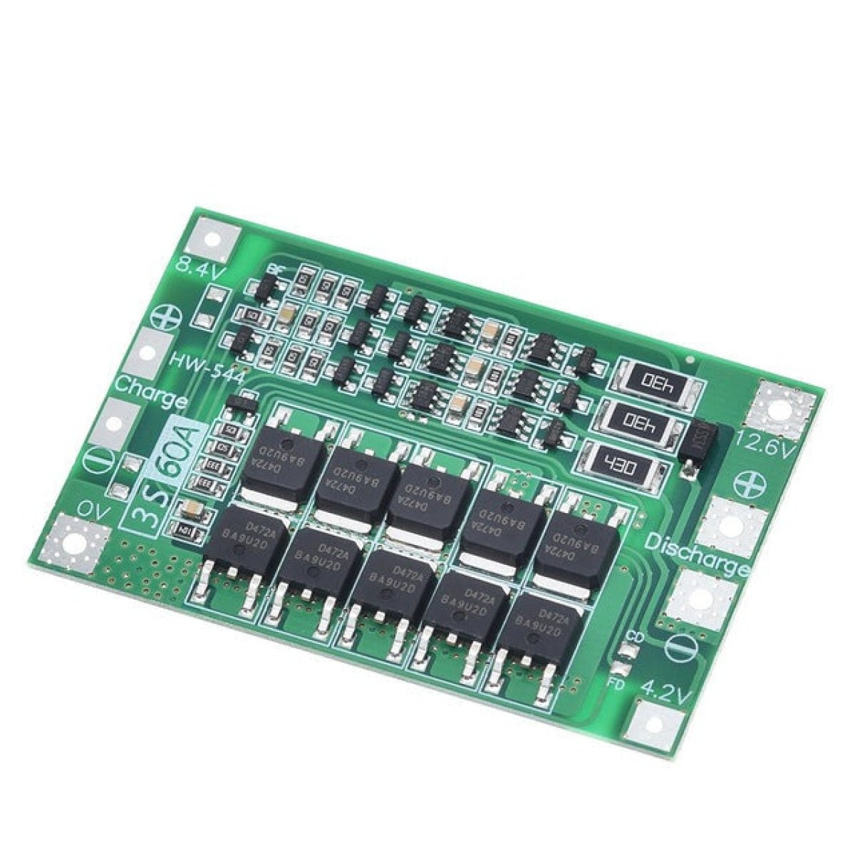 1pcs or Set 3S 4S 40A 60A Li-ion Lithium Battery Charger Protection Board 18650 BMS For Drill Motor Enhance Balance 11.1V 12.6V/14.8V 16.8V - 3S 60A Balance - Asia Sell