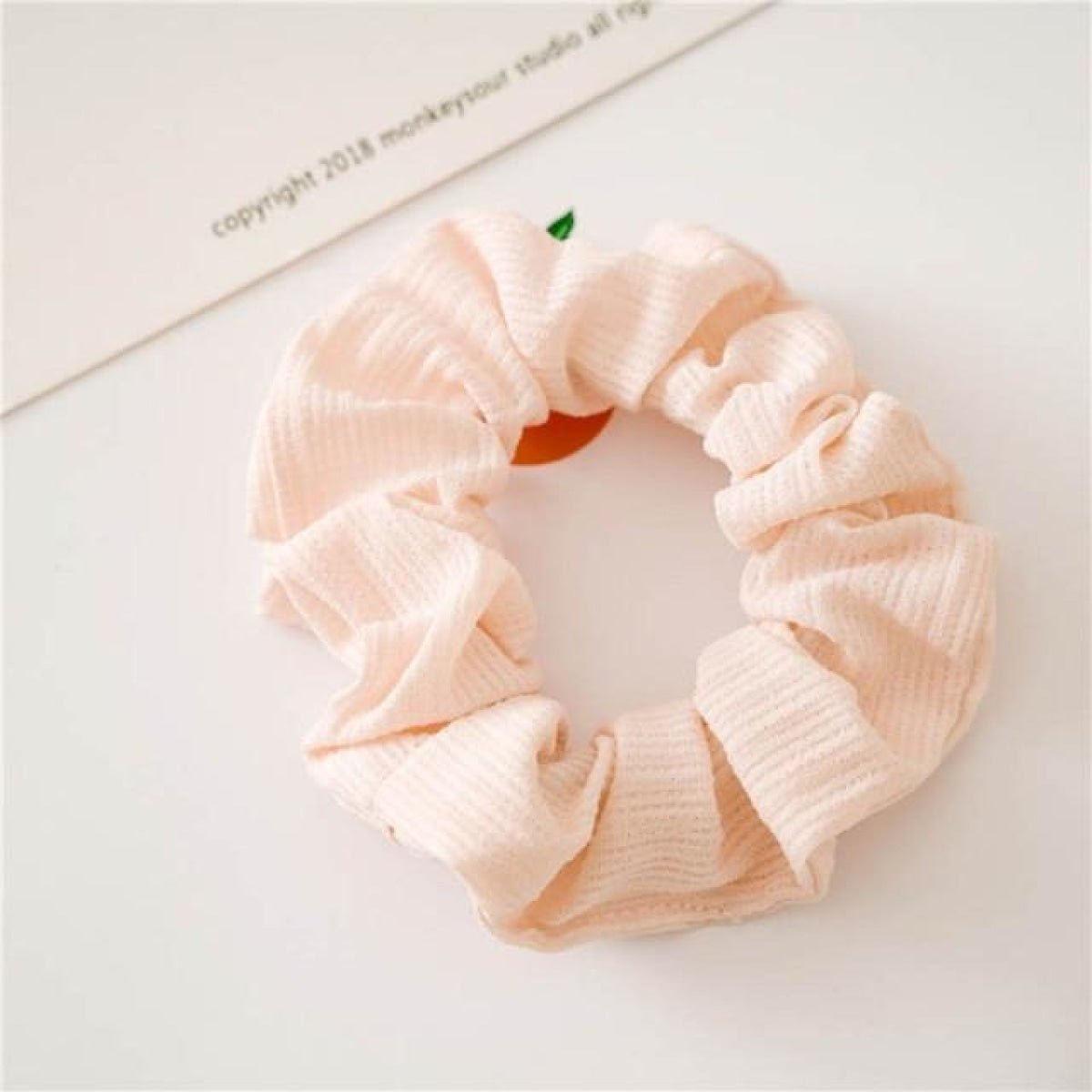 1pcs Scrunchy Scrunchie Elastic Handmade Hair Band Ponytail Brown Pink Black Coffee - Apricot - Asia Sell