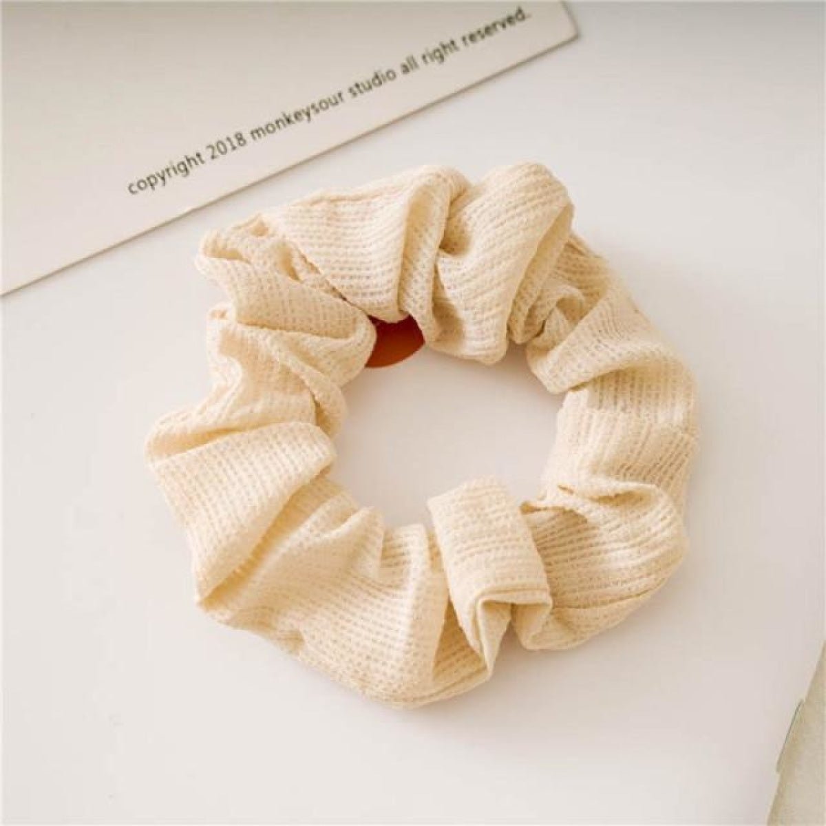 1pcs Scrunchy Scrunchie Elastic Handmade Hair Band Ponytail Brown Pink Black Coffee - light coffee - Asia Sell