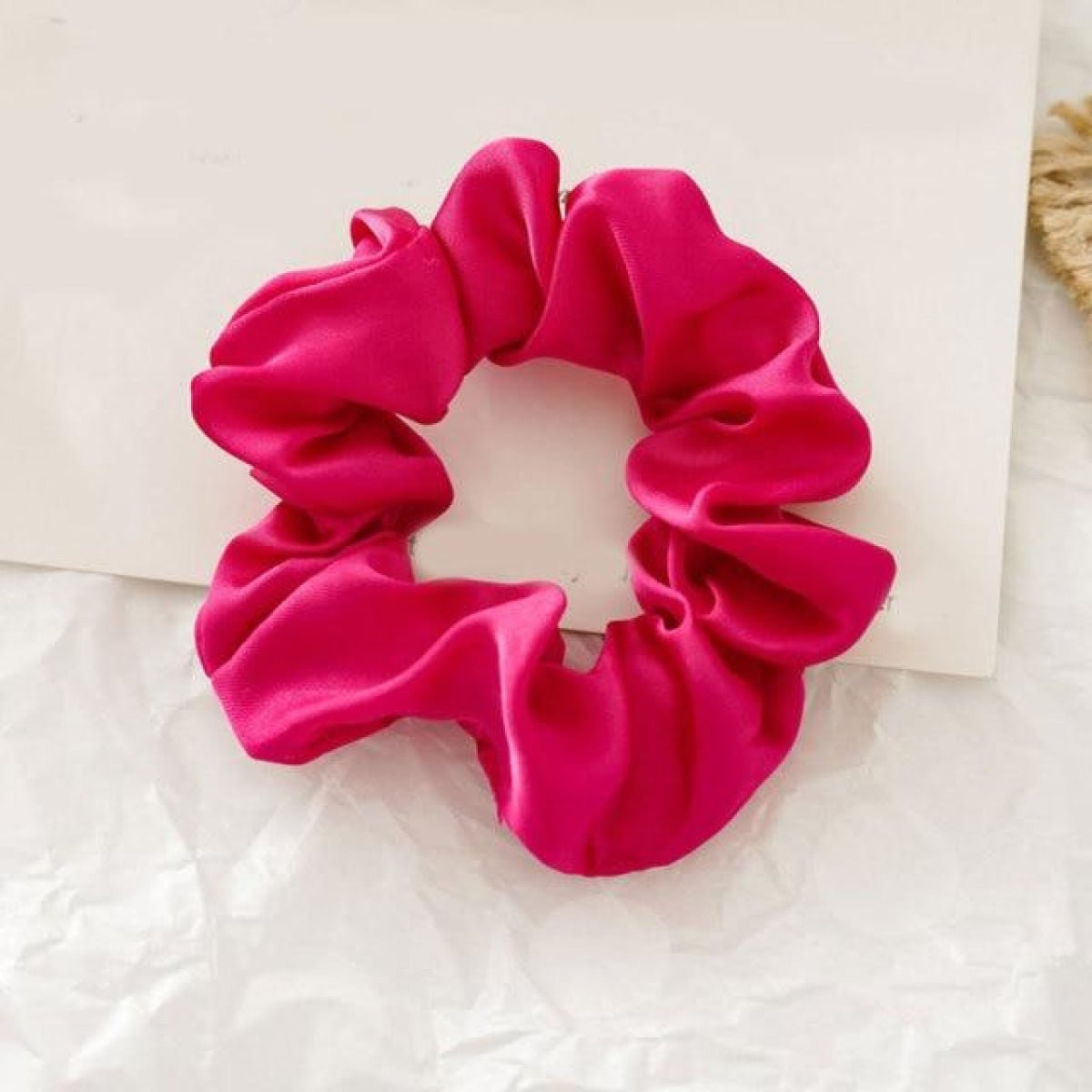 1pcs Scrunchy Scrunchie Elastic Handmade Hair Band Ponytail Brown Pink Black Coffee - light coffee - Asia Sell