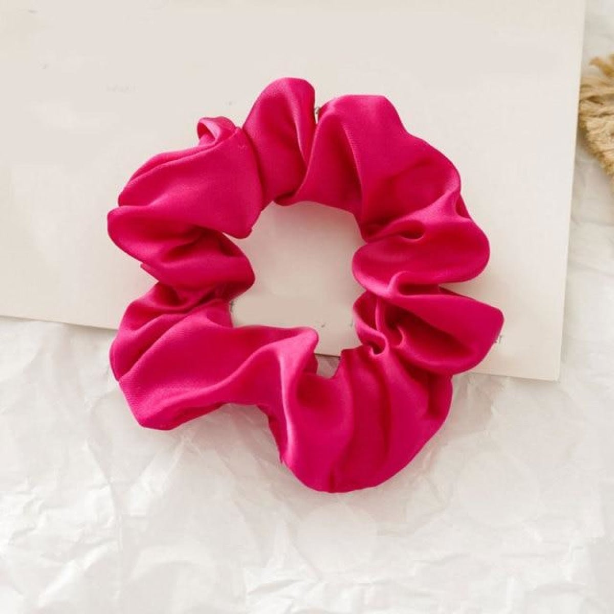 1pcs Scrunchy Scrunchie Elastic Handmade Hair Band Ponytail Brown Pink Black Coffee - Brown - - Asia Sell