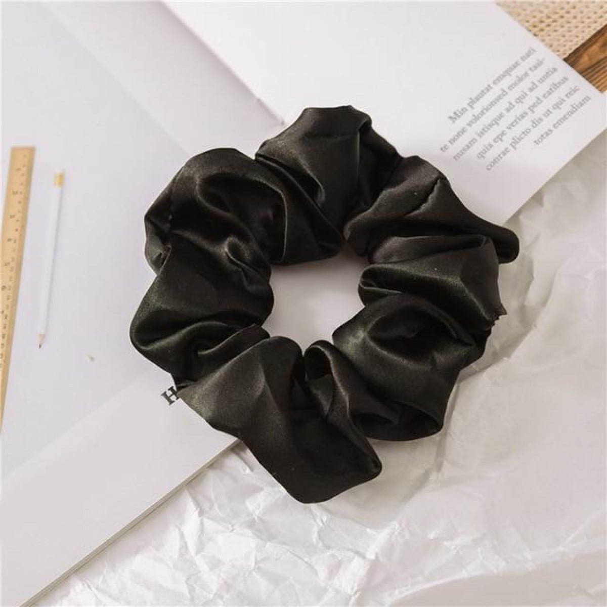 1pcs Scrunchy Scrunchie Elastic Handmade Hair Band Ponytail Brown Pink Black Coffee - light coffee - Asia Sell
