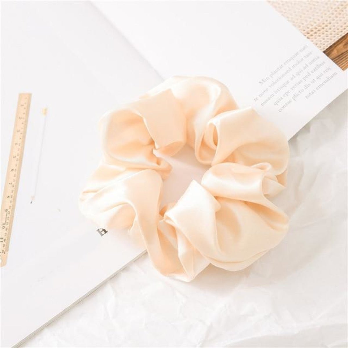 1pcs Scrunchy Scrunchie Elastic Handmade Hair Band Ponytail Brown Pink Black Coffee - Apricot - Asia Sell