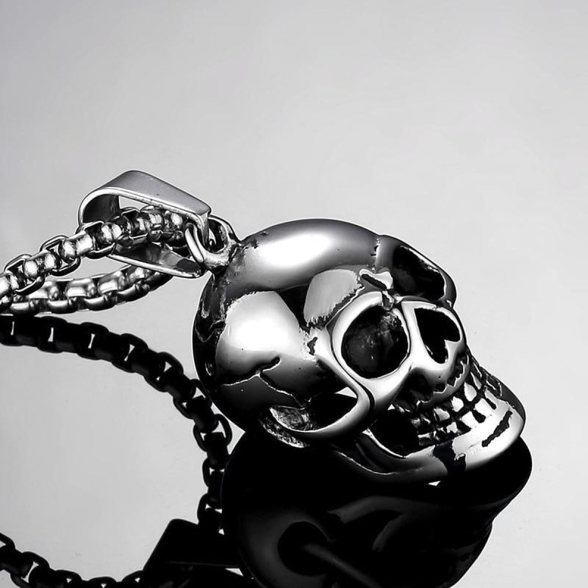 1pcs Skull Pendant Necklace Mens Womens Punk Party Jewellery Zinc Alloy - Silver - Asia Sell