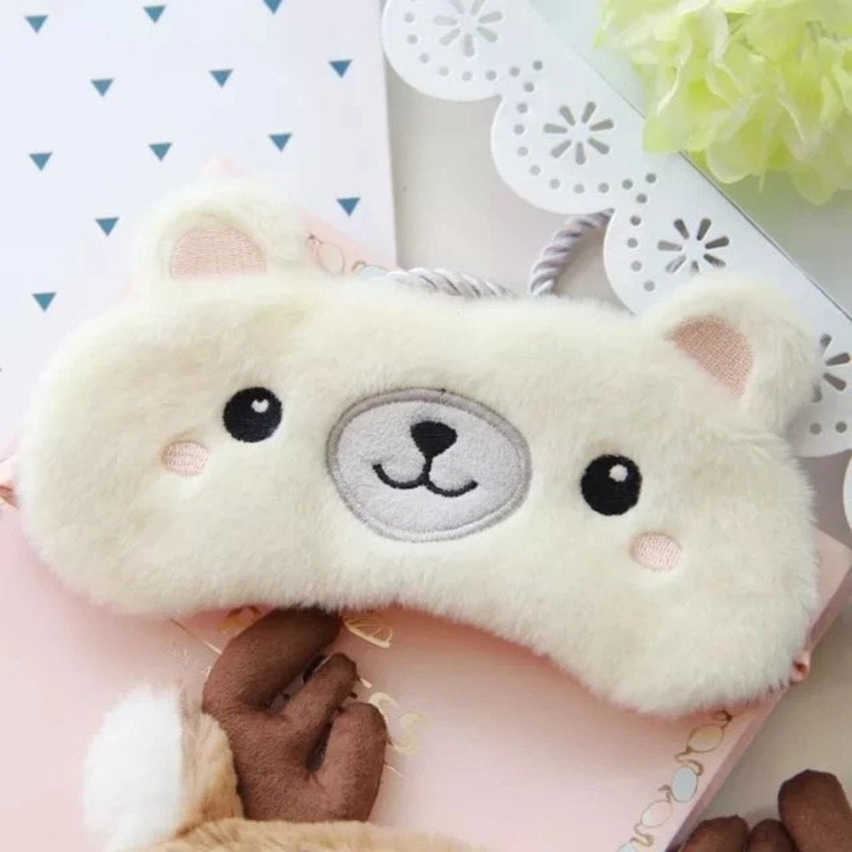 1pcs Sleeping Mask Plush Eye Cover Kids Travel Eye Sleep Aid Eye Shade - Little Bear - Asia Sell
