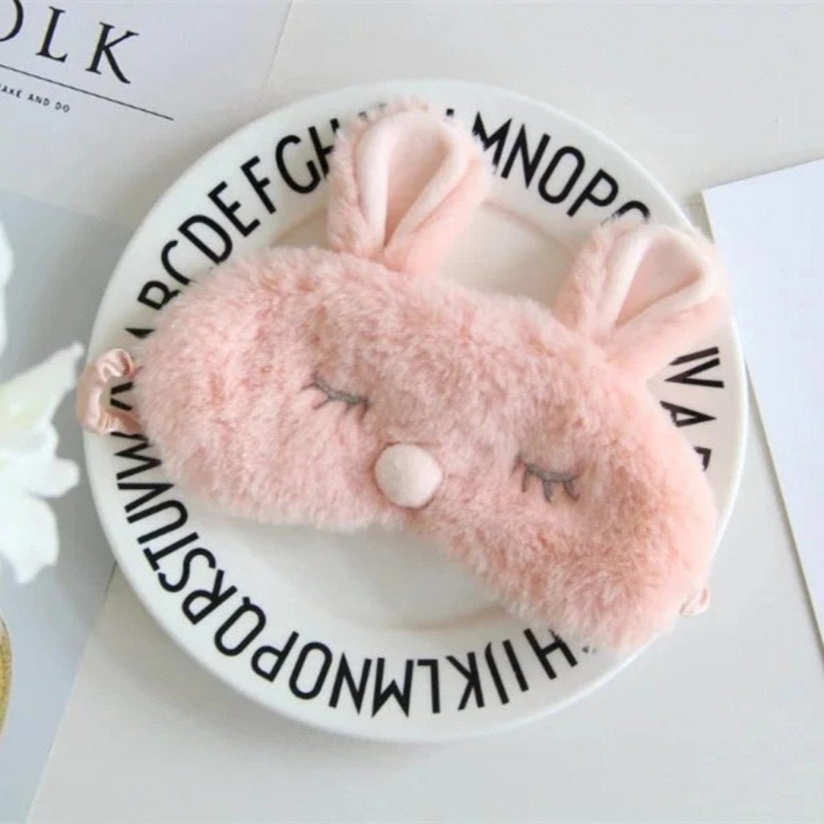 1pcs Sleeping Mask Plush Eye Cover Kids Travel Eye Sleep Aid Eye Shade - Rabbit - Asia Sell