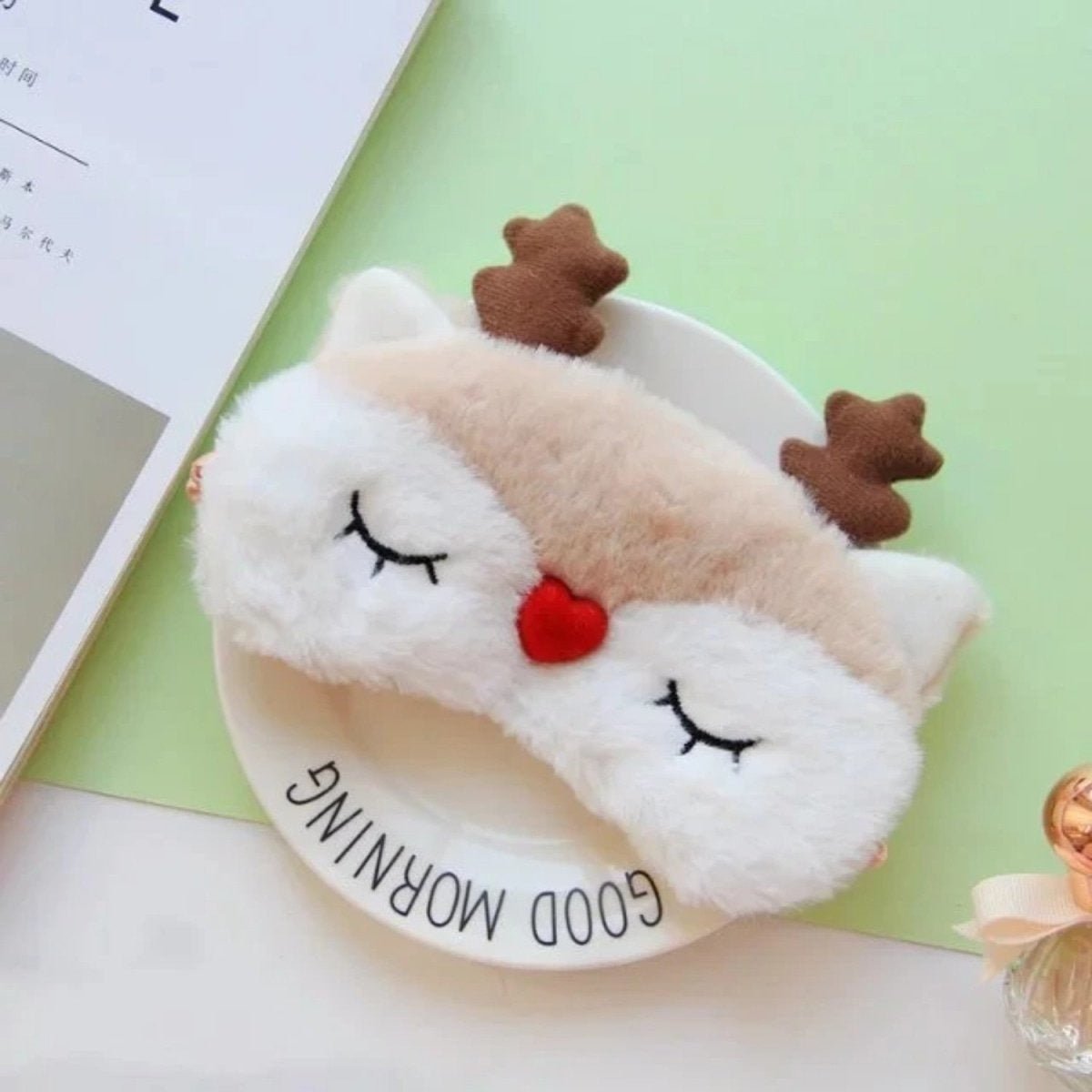 1pcs Sleeping Mask Plush Eye Cover Kids Travel Eye Sleep Aid Eye Shade - Squinting Deer - Asia Sell